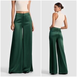 NWT $395 Alice + Olivia Nessi Baggy Satin Trousers Size 6